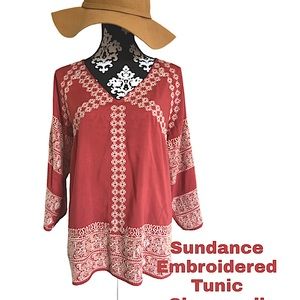 Sundance Catalog embroidered colored tunic
